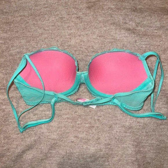 PINK Victoria’s Secret - Date Push-Up Bra. Size 32B. Turquoise. - Picture 2 of 5
